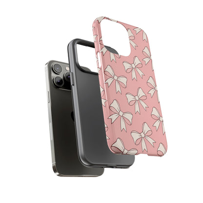 Chic Blush Pink Bow Pattern Phone Case