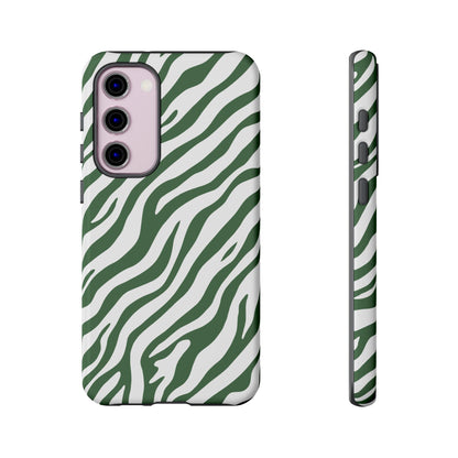 Stylish Sage Zebra Print Phone Case