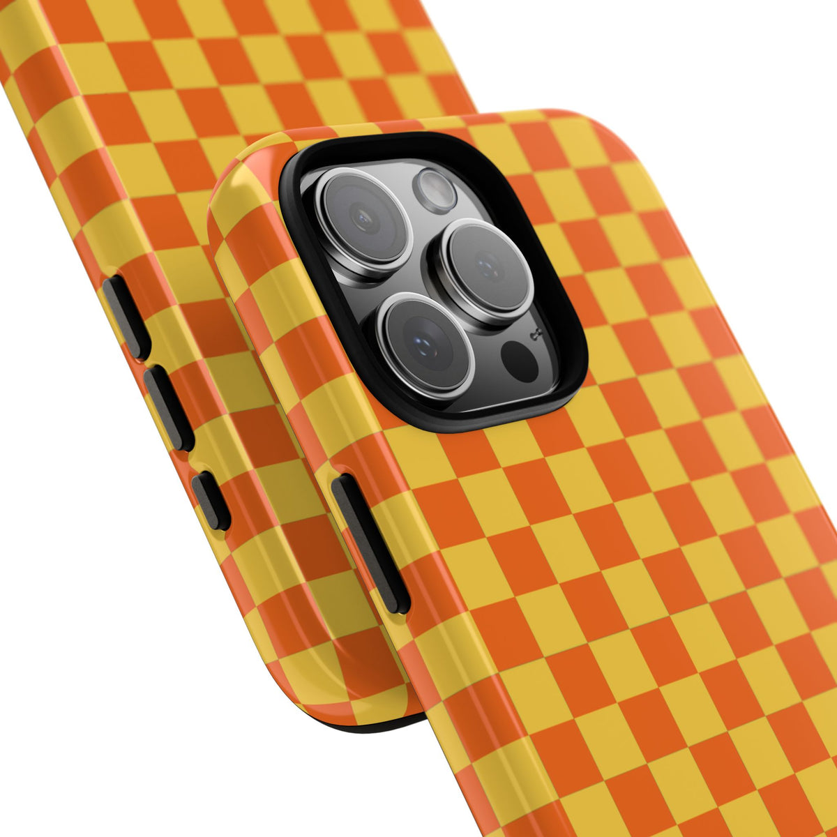 Trendy Orange & Yellow Small Checked Pattern Phone Case - Yellow Phone Case