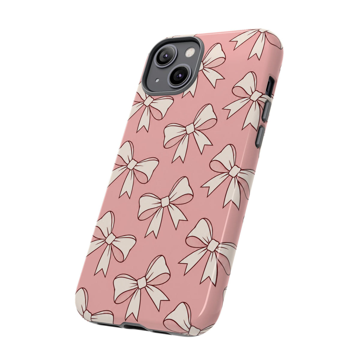 Chic Blush Pink Bow Pattern Phone Case
