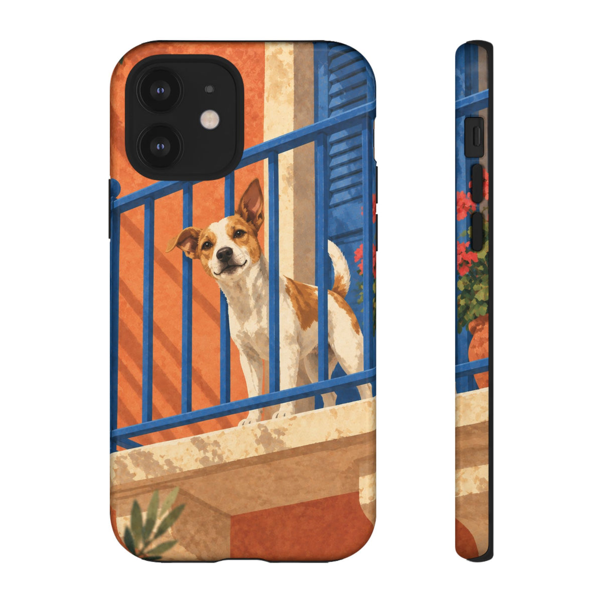 Jack Russell Terrier Balcony Busybody Phone Case - Multicolor Phone Case - iPhone 12 / Glossy