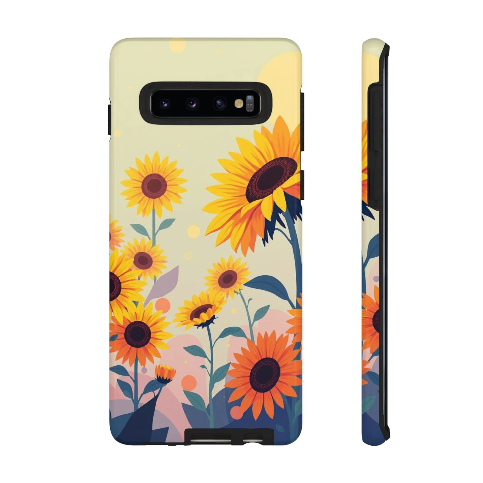 Modern Flat Sunflower Design Phone Case - Multicolor Phone Case - Samsung Galaxy S10 / Glossy