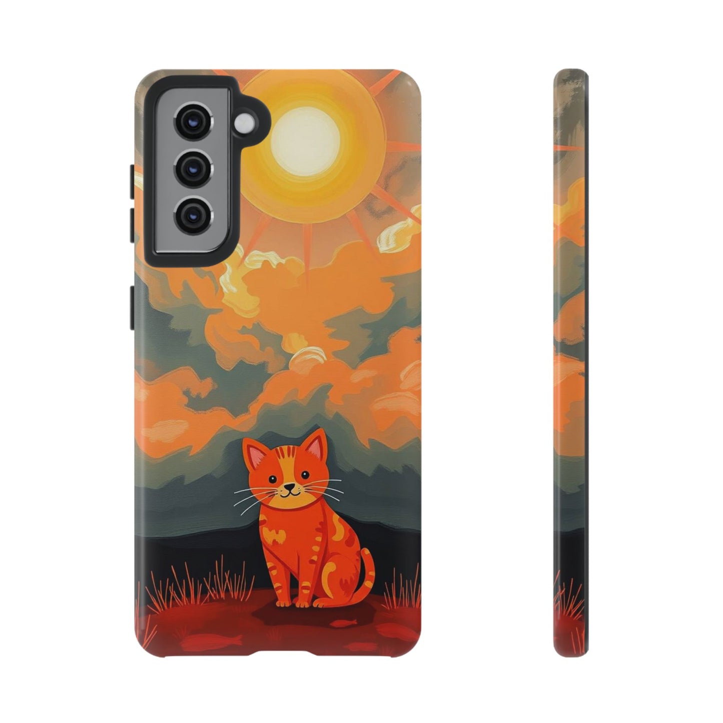 Samsung Galaxy S21 / Glossy Phone Case - Acrylic Painting Style Cat Design Phone Case
