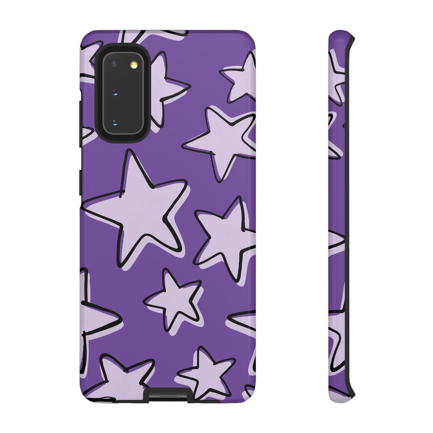 Violet Purple Doodle Star Phone Case