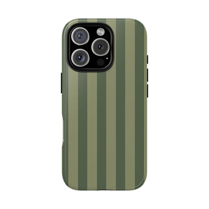Green Stripe Pattern Phone Case - Green Phone Case - iPhone 16 Pro / Glossy