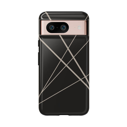 Abstract Black with Grey Lines Phone Case - Black Phone Case - Google Pixel 8 / Glossy