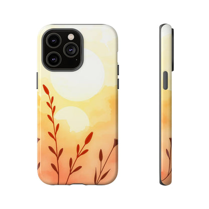 iPhone 14 Pro Max / Glossy Phone Case - Watercolour Wildflower & Sun Design Phone Case