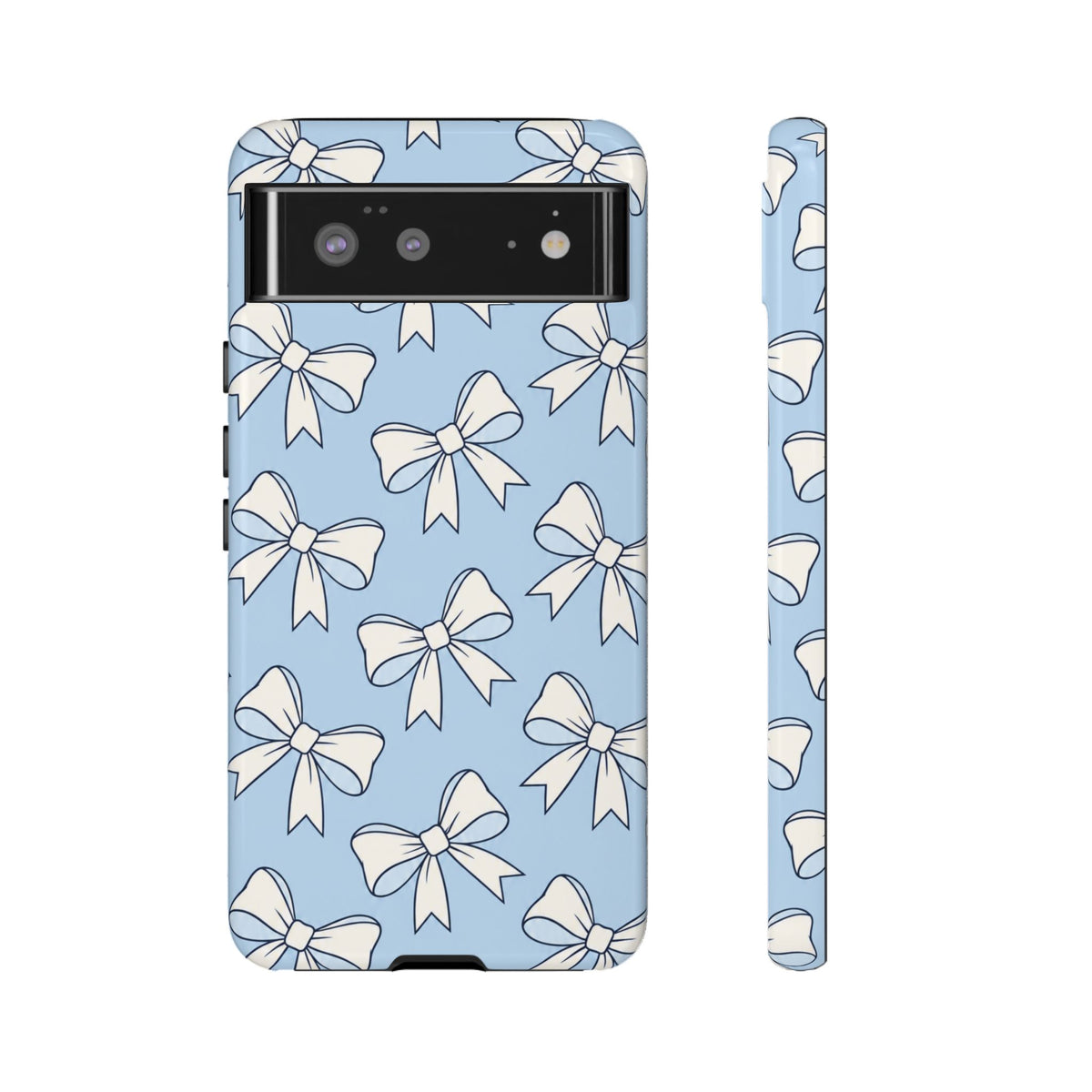Chic Powder Blue Bow Pattern Phone Case