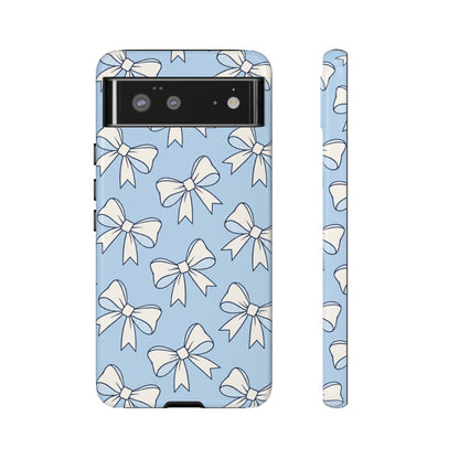 Chic Powder Blue Bow Pattern Phone Case