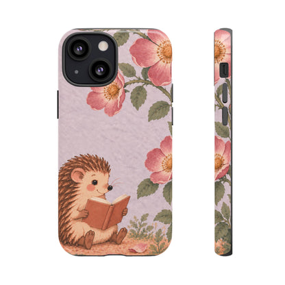 Whimsical Lilac Hedgehog and Wild Rose Phone Case - Purple Phone Case - iPhone 13 Mini / Glossy