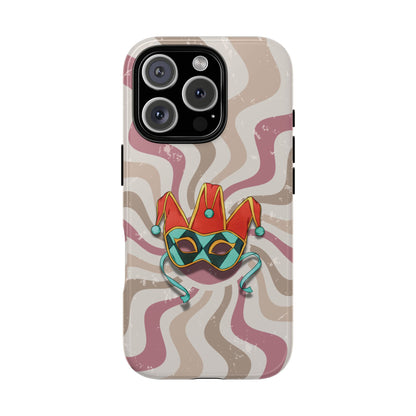 Venetian Jester Mask – Pink Retro Soft Revival Phone Case - Pink Phone Case - iPhone 16 Pro / Glossy