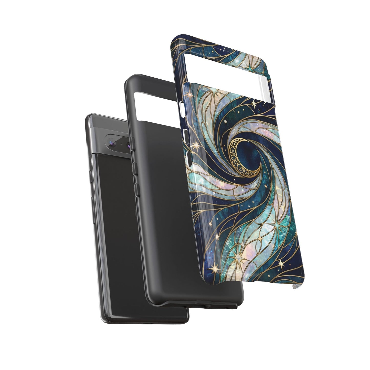 Elegant Navy & Teal Celestial Swirl Phone Case