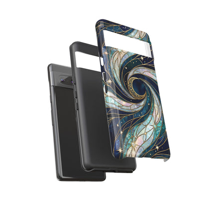 Elegant Navy & Teal Celestial Swirl Phone Case