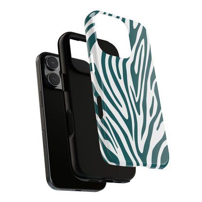 Graphic Teal Tiger Print Phone Case