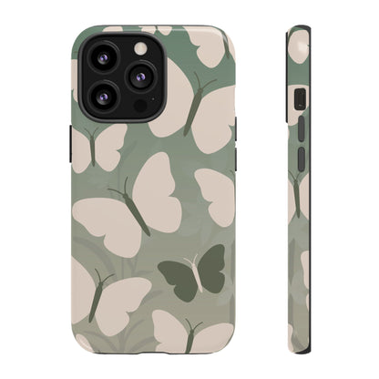 Minimalist Light Green Butterfly Pattern Phone Case - Green Phone Case - iPhone 13 Pro / Glossy