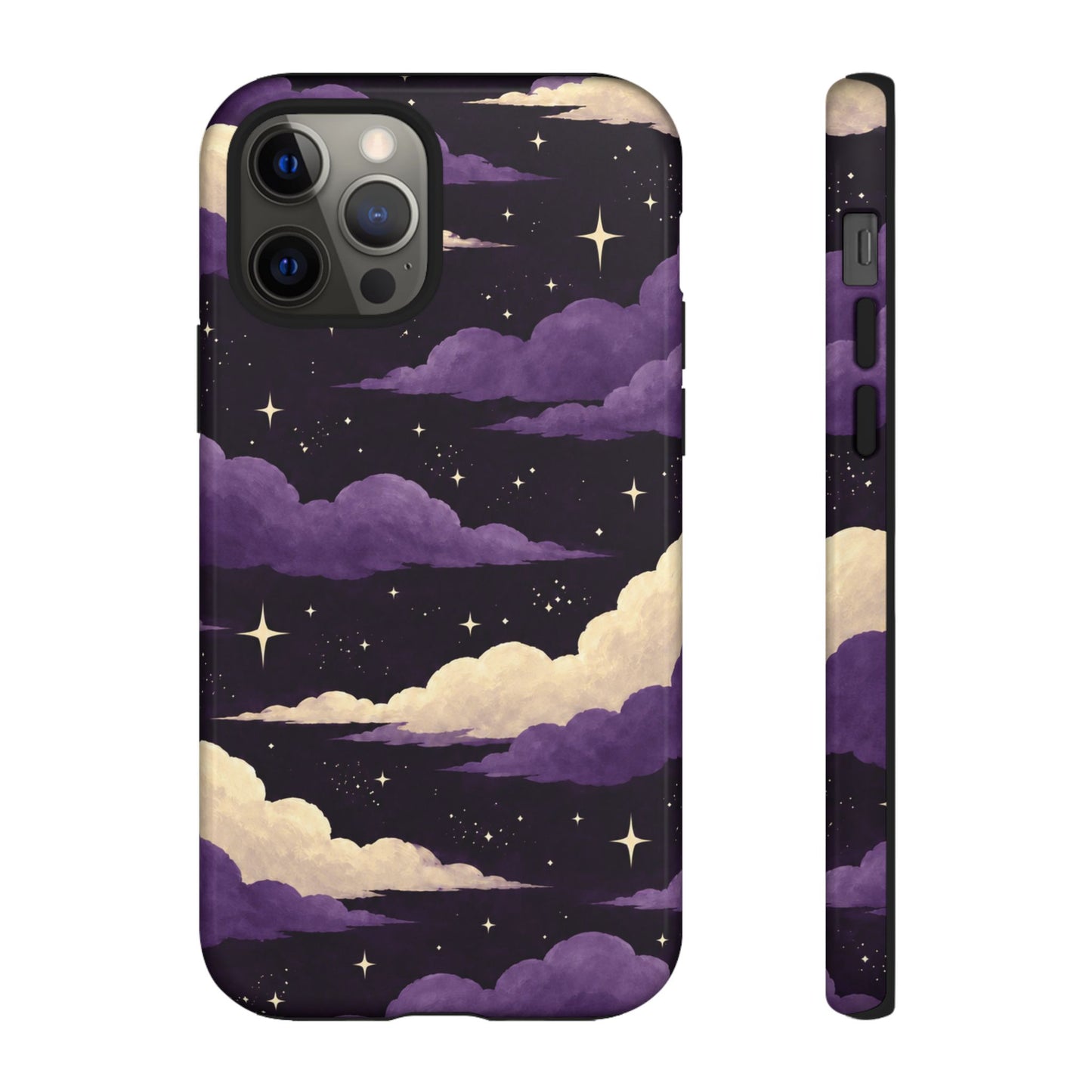 Illustrated Purple Clouds & Stars Phone Case