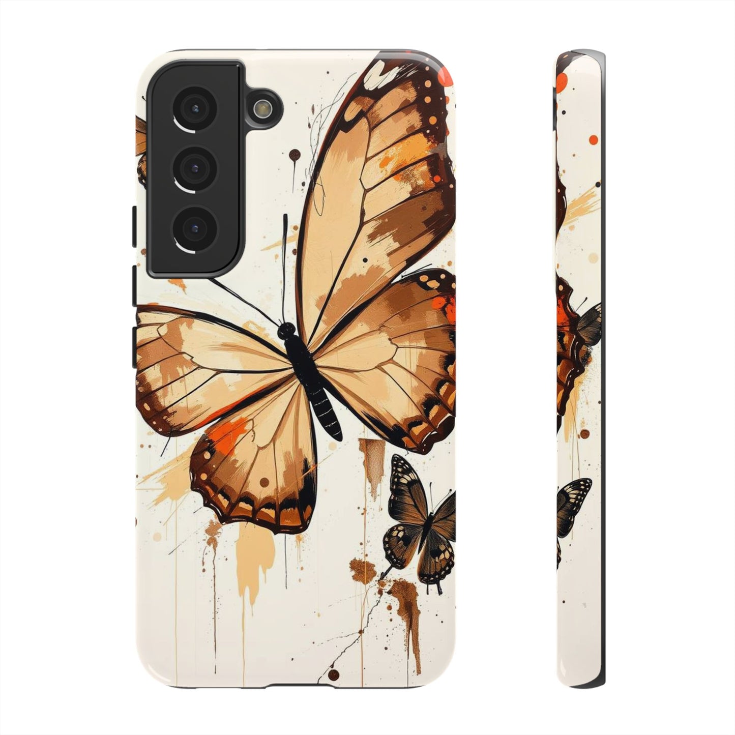Samsung Galaxy S22 / Glossy Phone Case - Acrylic Style Butterflies Design Phone Case