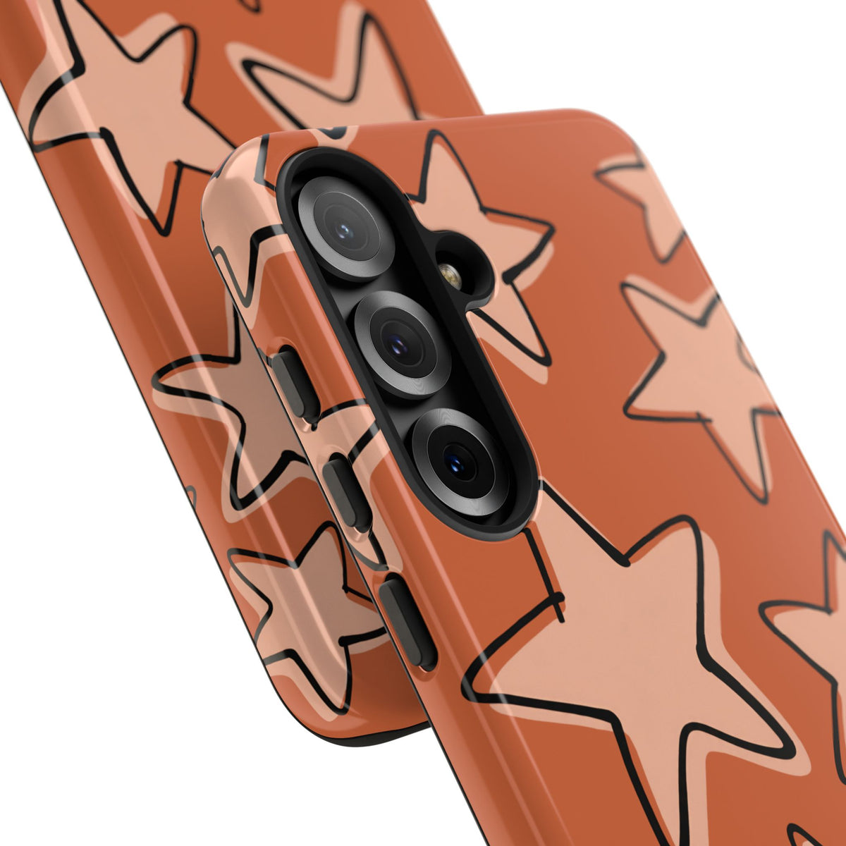 Burnt Orange Doodle Star Phone Case