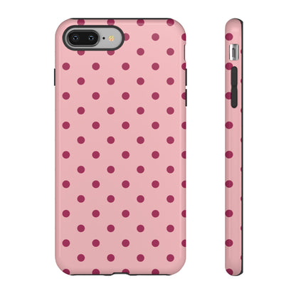 Pink with Red Dot Pattern Phone Case