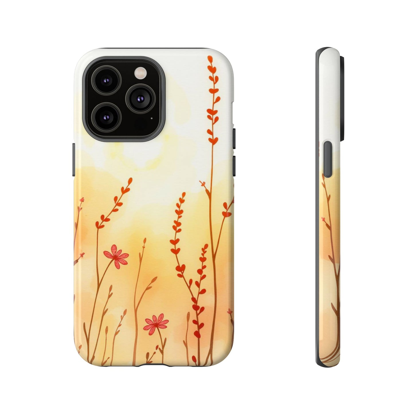 iPhone 14 Pro Max / Glossy Phone Case - Boho Chic Watercolour Wildflower Dusk Pattern Phone Case