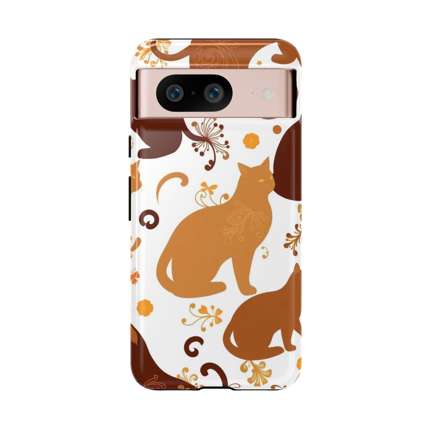 Google Pixel 8 / Glossy Phone Case - Abstract Cat Pattern Phone Case
