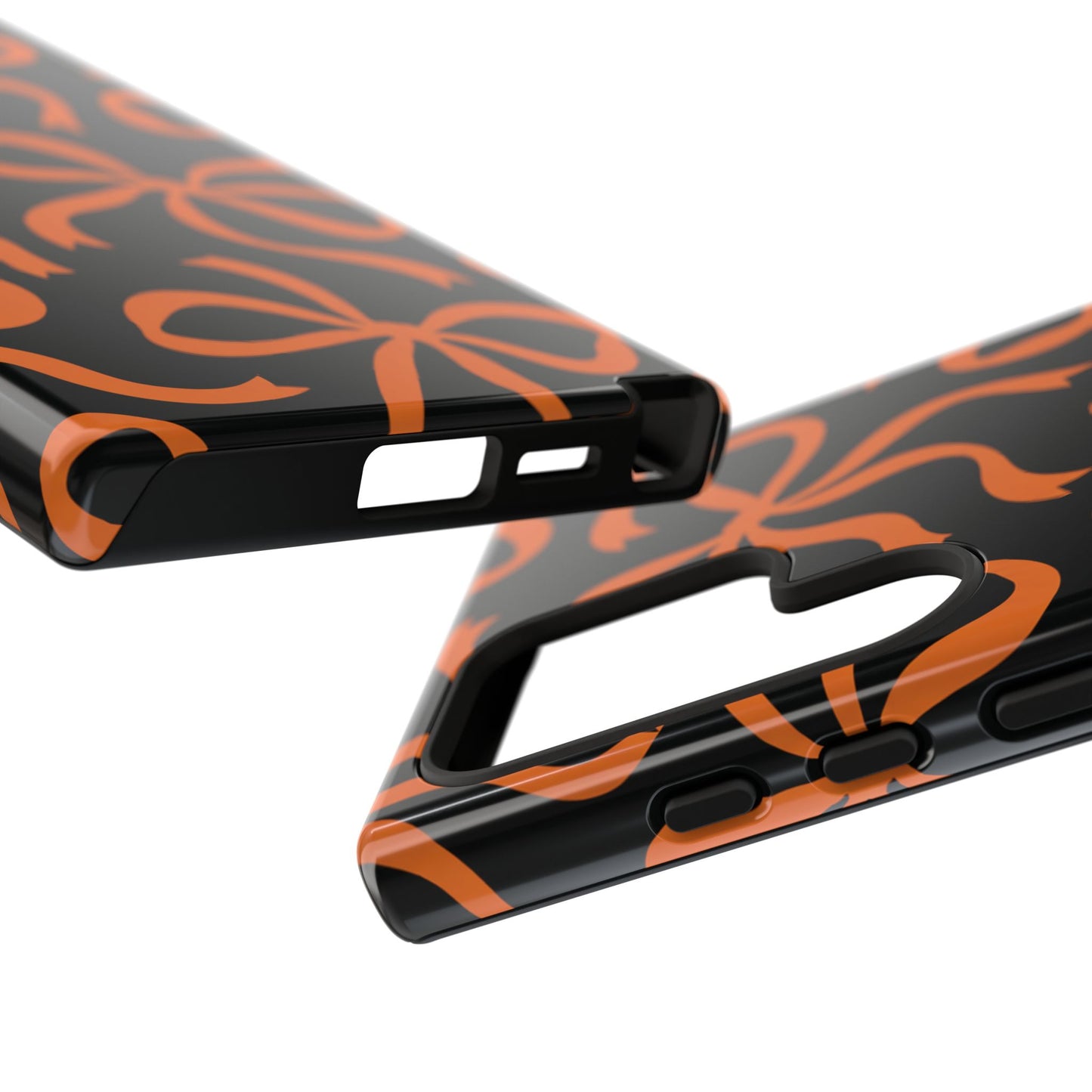 Bold Black and Burnt Orange Bow Pattern Phone Case