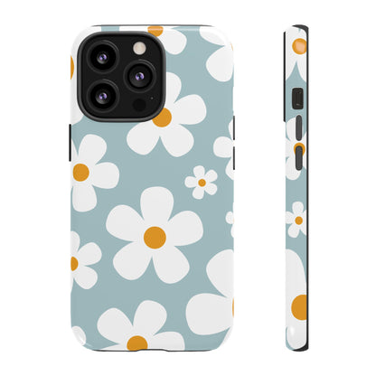 Cute Blue Daisy Pattern Phone Case - Blue Phone Case - iPhone 13 Pro / Glossy