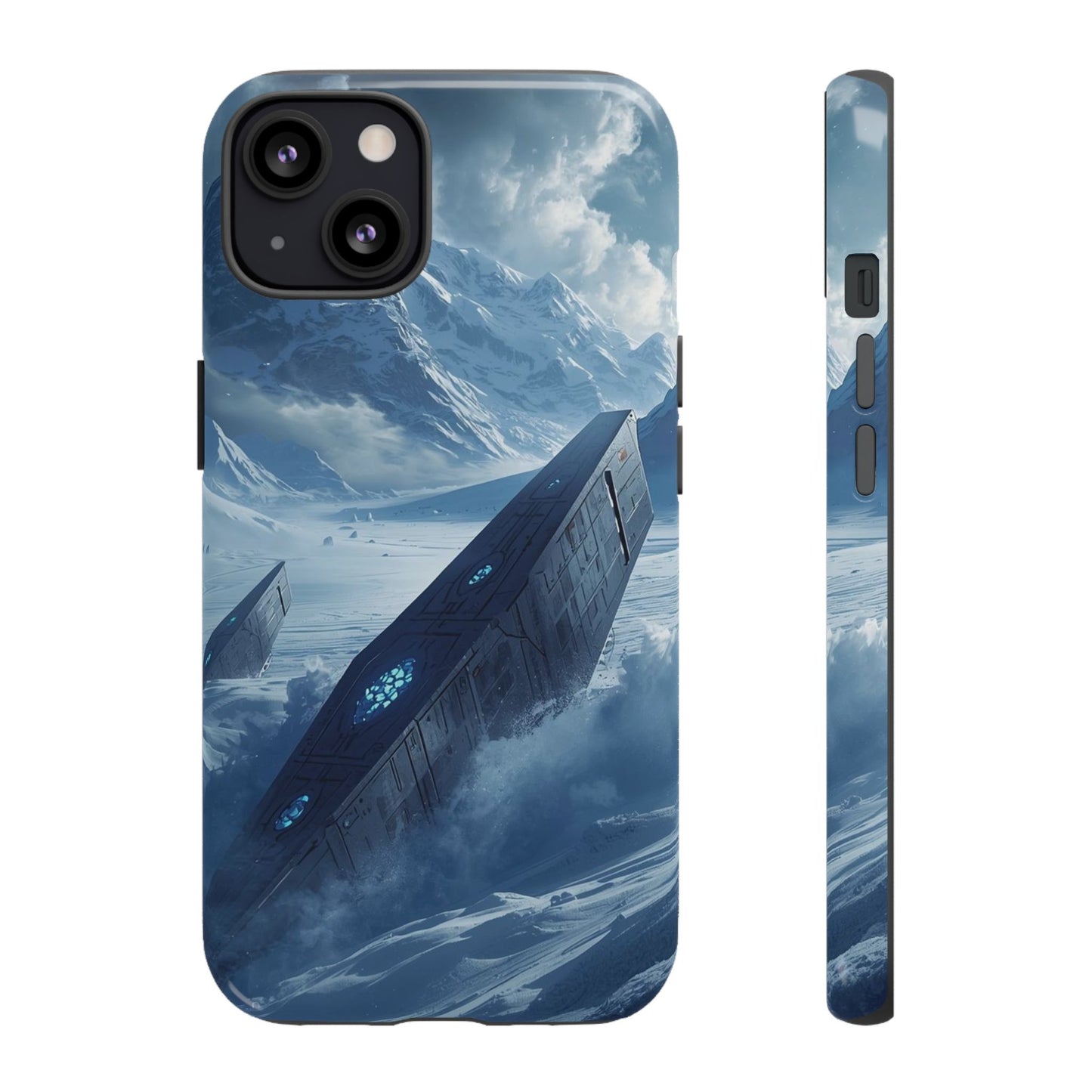 iPhone 13 / Glossy Phone Case - Frozen Alien Wreckage Sci-fi Phone Case