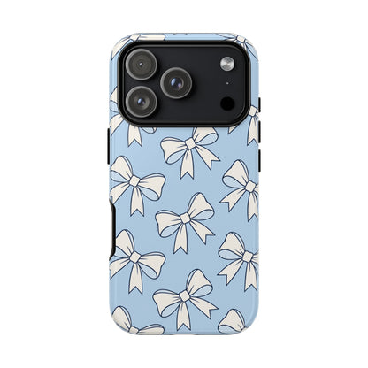 Chic Powder Blue Bow Pattern Phone Case