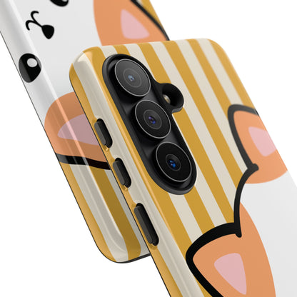 Playful Peakaboo Cat with Yellow Stripe Pattern Phone Case - Yellow Phone Case