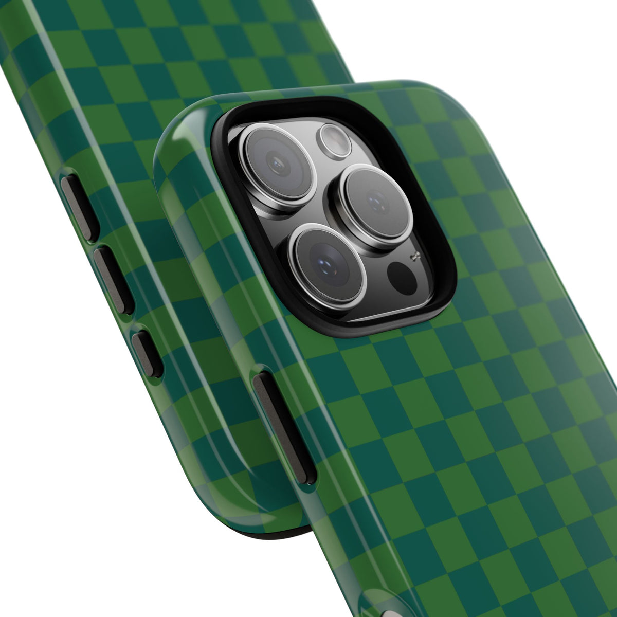 Bold Green Small Checked Pattern Phone Case - Green Phone Case