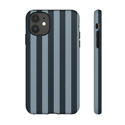 Dark Blue Stripe Pattern Phone Case - Blue Phone Case - iPhone 11 / Glossy