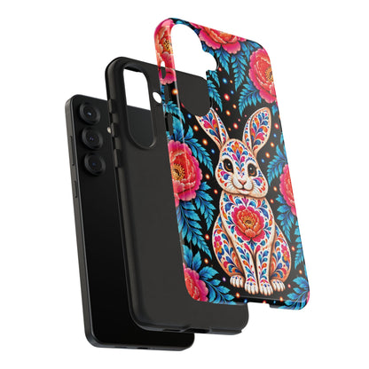 Cute Pink and Turquoise Calavera Bunny Phone Case - Multicolor Phone Case