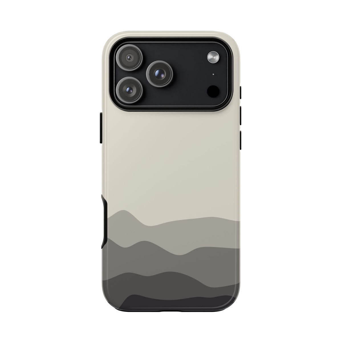 Ivory Abstract Waves Protective Phone Case - White Phone Case - iPhone 17 Pro Max / Glossy