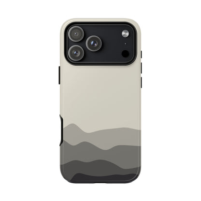 Ivory Abstract Waves Protective Phone Case - White Phone Case - iPhone 17 Pro Max / Glossy