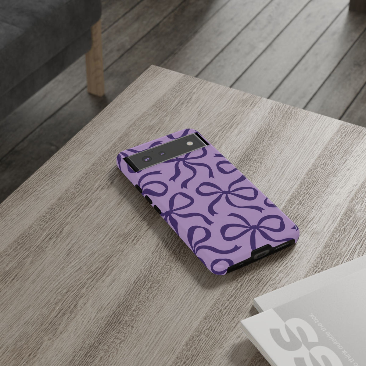Bold Lilac and Deep Purple Bow Pattern Phone Case