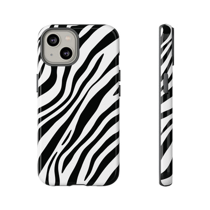 Modern Monochrome Zebra Print Phone Case