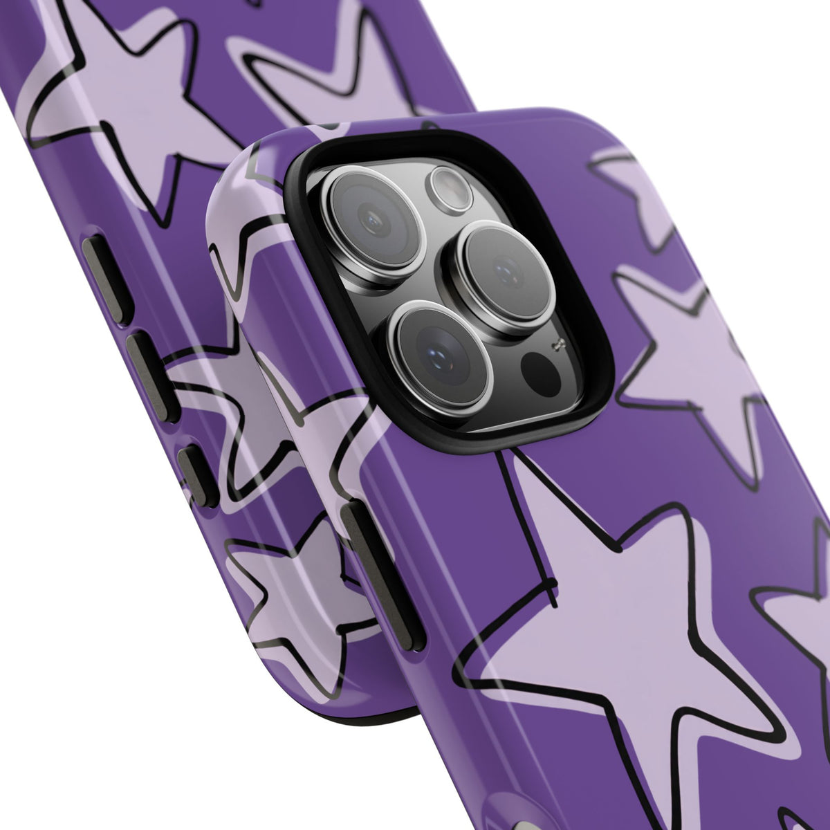 Violet Purple Doodle Star Phone Case