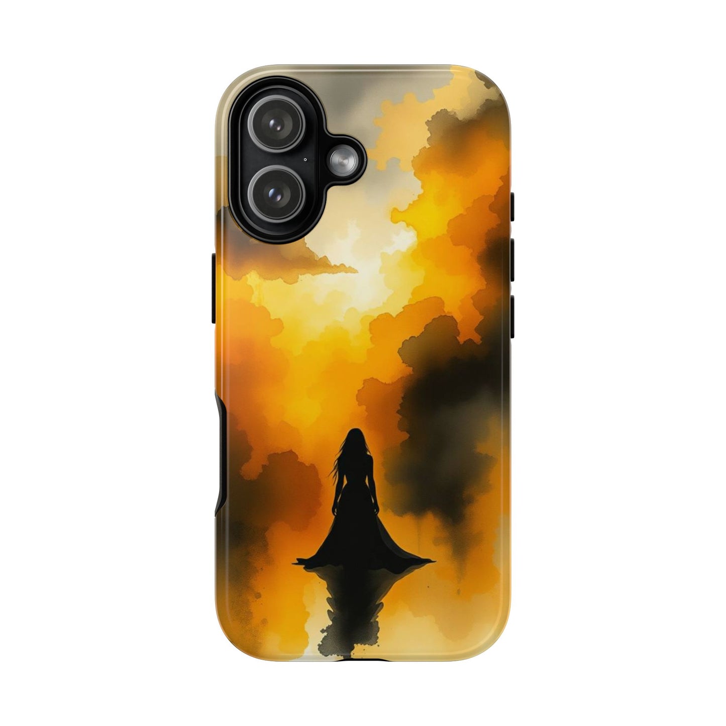 iPhone 17 / Glossy Phone Case - Watercolour Gothic Woman in Black Phone Case