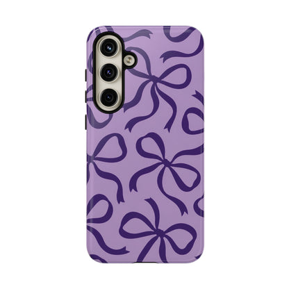 Bold Lilac and Deep Purple Bow Pattern Phone Case