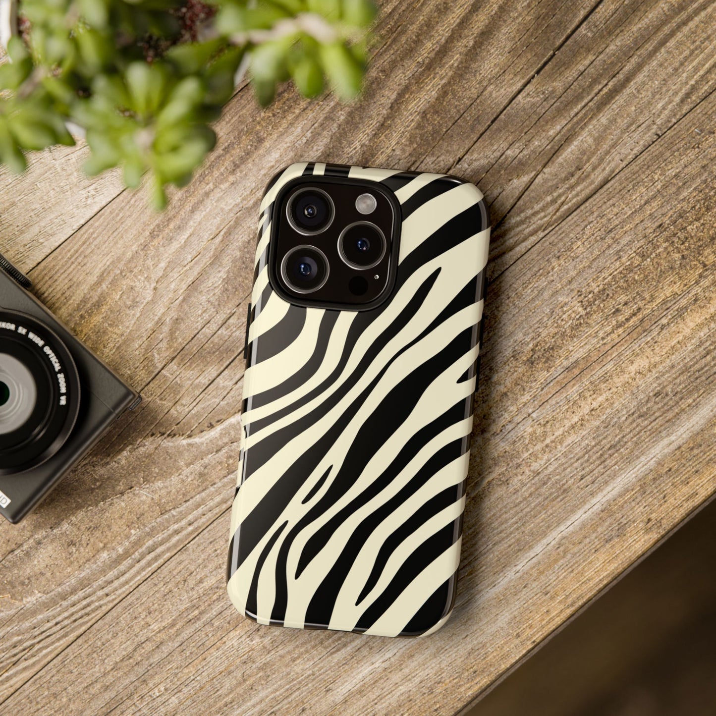 Modern Neutral Zebra Print Phone Case