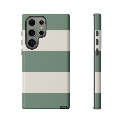 Green & White Horizontal Stripe Pattern Phone Case - Green Phone Case - Samsung Galaxy S23 Ultra / Glossy