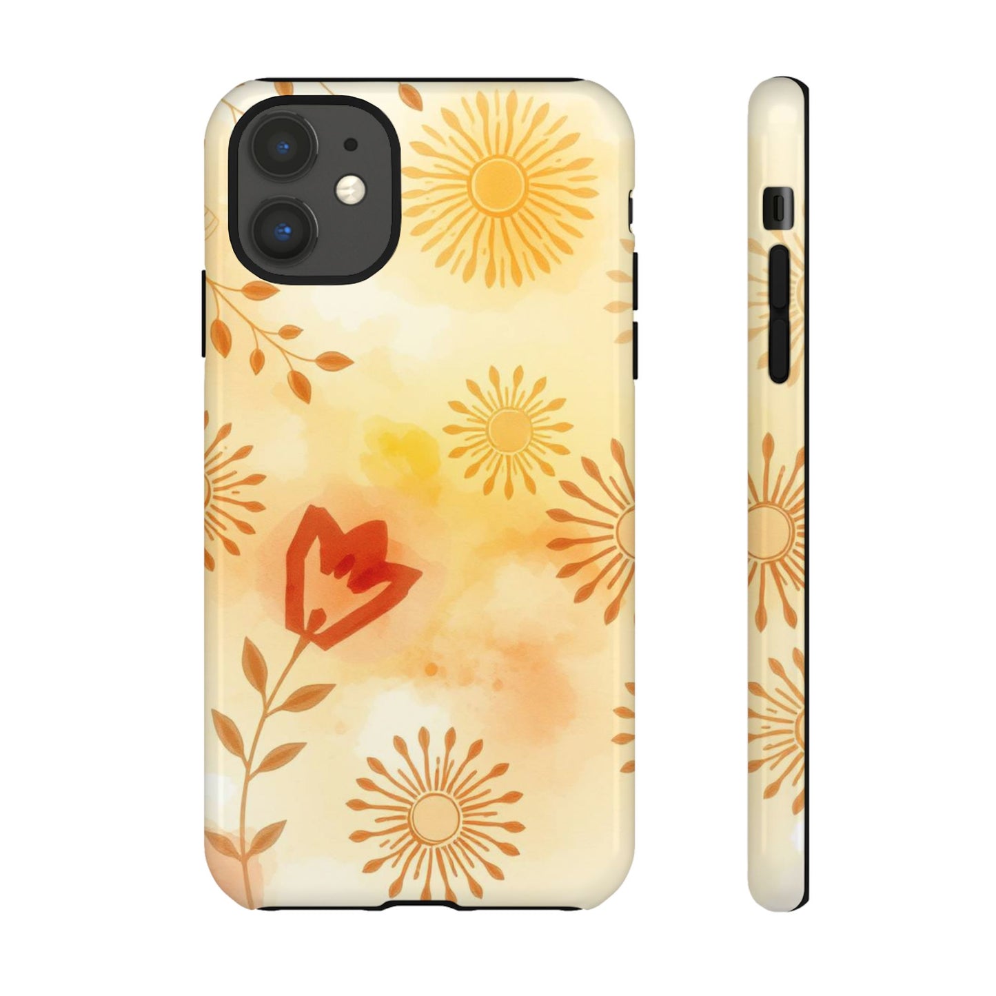 iPhone 11 / Glossy Phone Case - Boho Chic Watercolour Pattern Phone Case