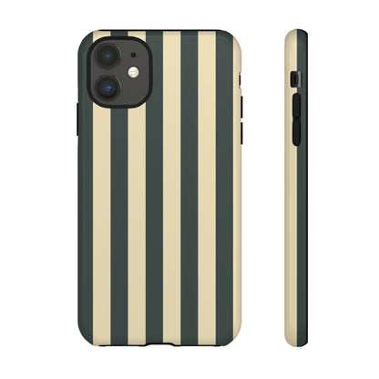 Green & Beige Stripe Pattern Phone Case - Green Phone Case - iPhone 11 / Glossy