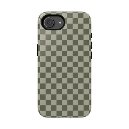 Bold Olive Green Checked Pattern Phone Case - Green Phone Case - iPhone 17e / Glossy