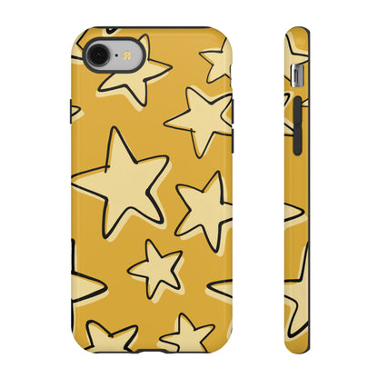 Golden Yellow Doodle Star Phone Case
