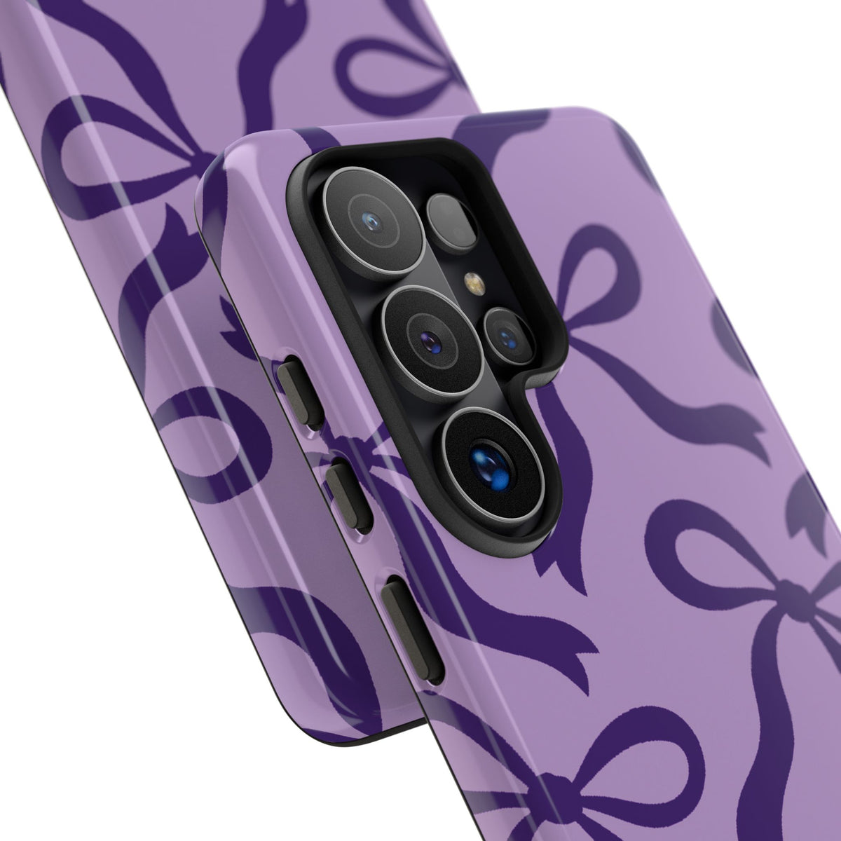 Bold Lilac and Deep Purple Bow Pattern Phone Case - Purple Phone Case