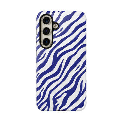 Stylish Electric Blue Zebra Print Phone Case