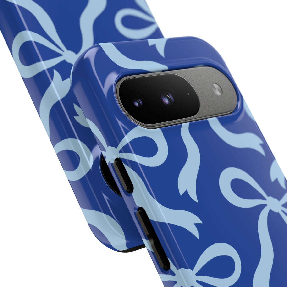 Bold Cobalt Blue and Powder Blue Bow Pattern Phone Case - Blue Phone Case
