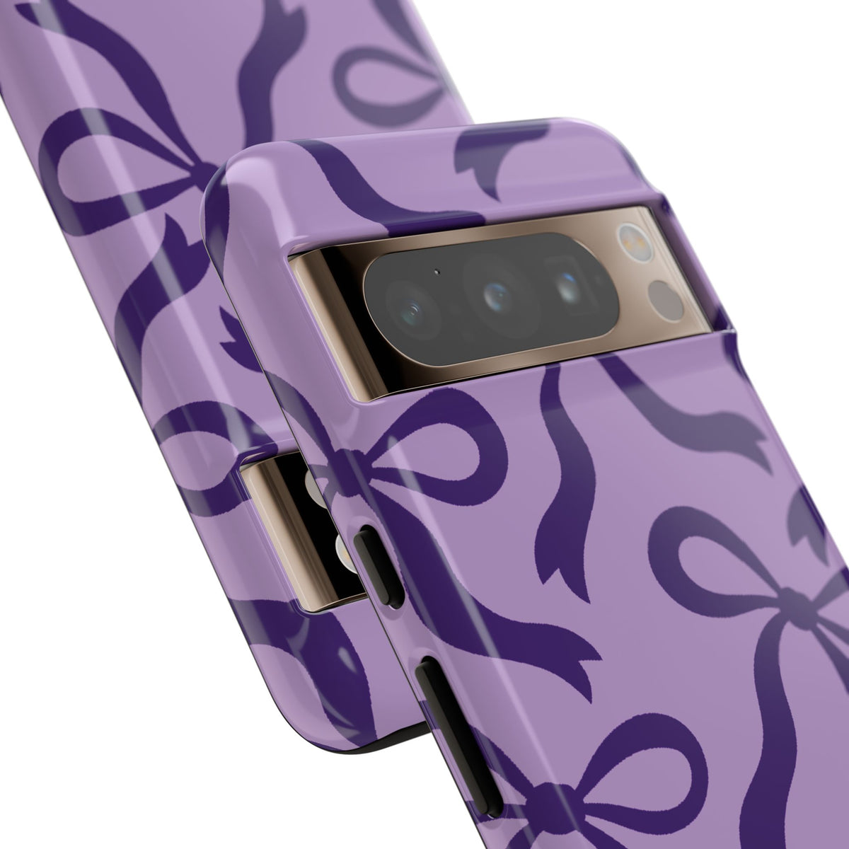 Bold Lilac and Deep Purple Bow Pattern Phone Case - Purple Phone Case